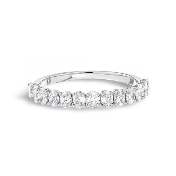 0.7ct Oval Lab Grown Diamond 13-Stone Eternity Ring White Gold