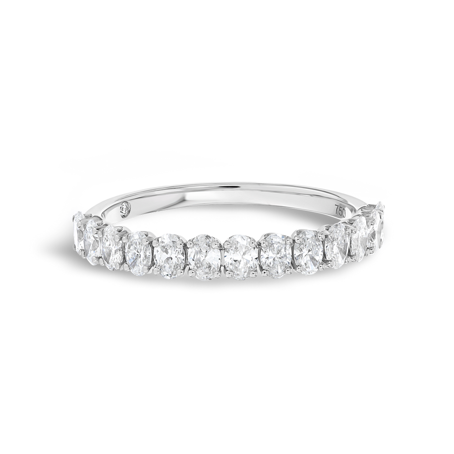0.7ct Oval Lab Grown Diamond 13-Stone Eternity Ring White Gold