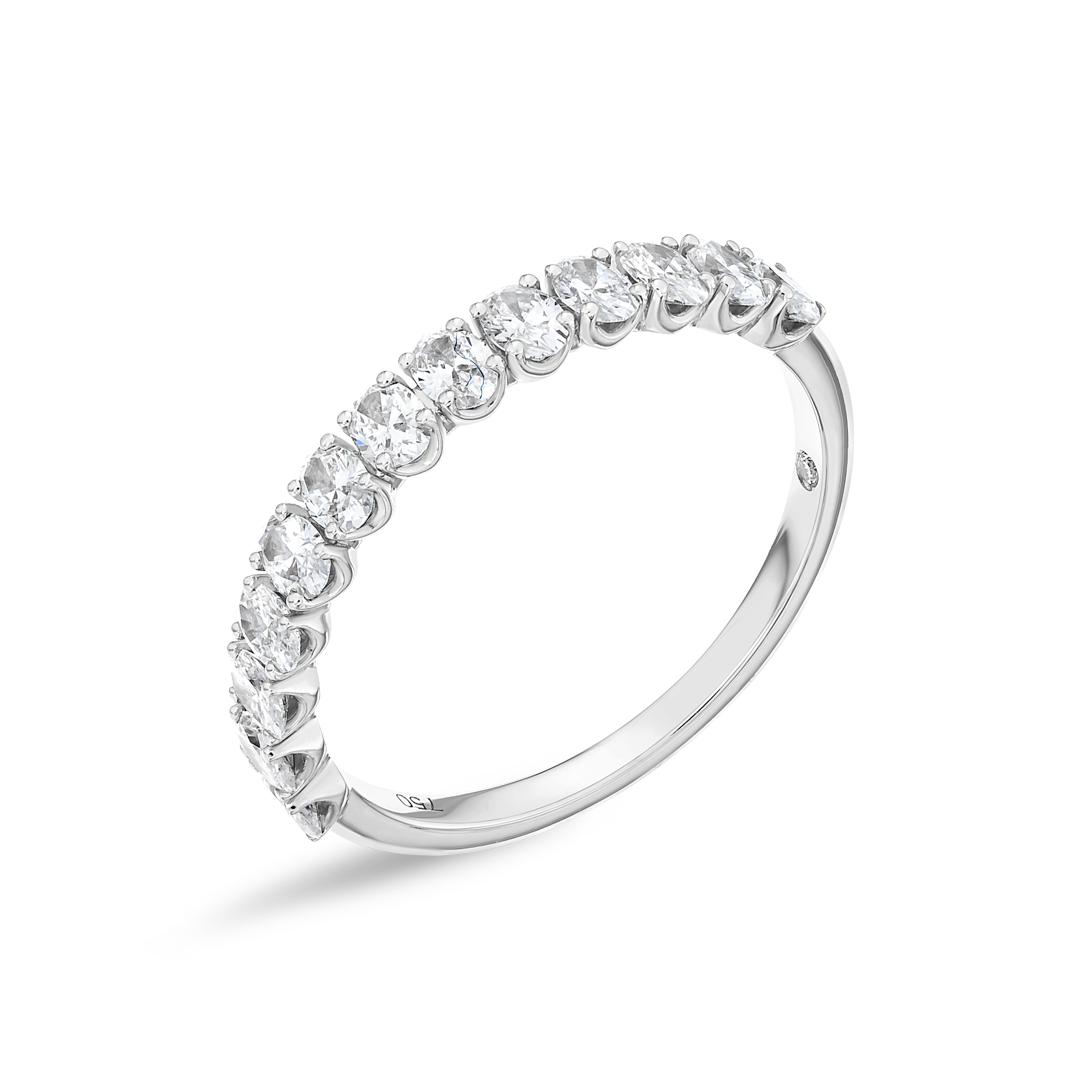 0.7ct Oval Lab Grown Diamond 13-Stone Eternity Ring White Gold