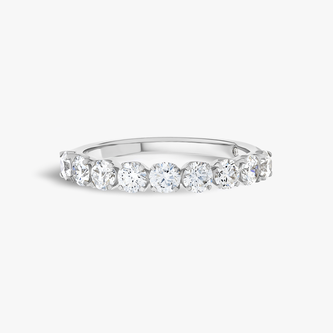 1ct Round Lab Grown Diamond 9-Stone Eternity Ring White Gold