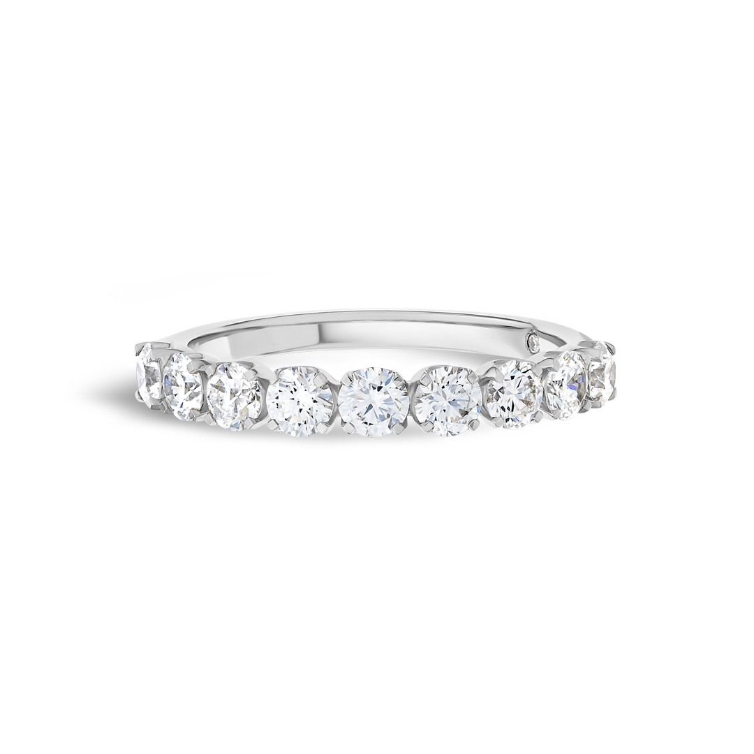 1ct Round Lab Grown Diamond 9-Stone Eternity Ring White Gold