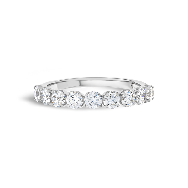 1ct Round Lab Grown Diamond 9-Stone Eternity Ring White Gold