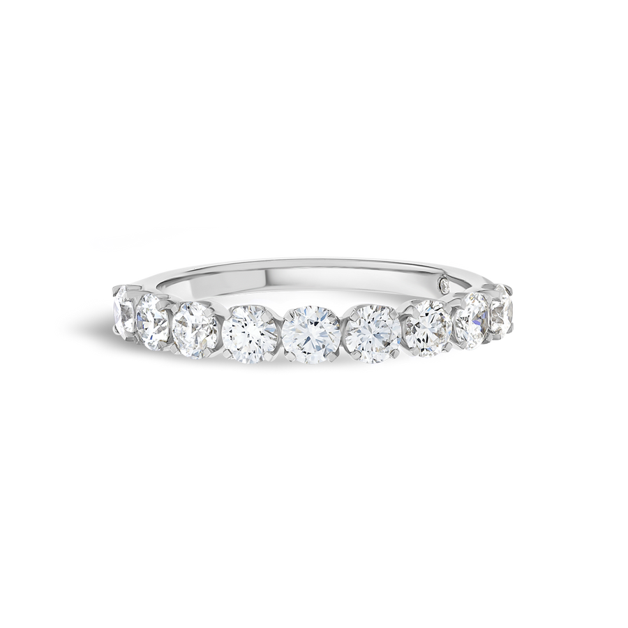 1ct Round Lab Grown Diamond 9-Stone Eternity Ring White Gold