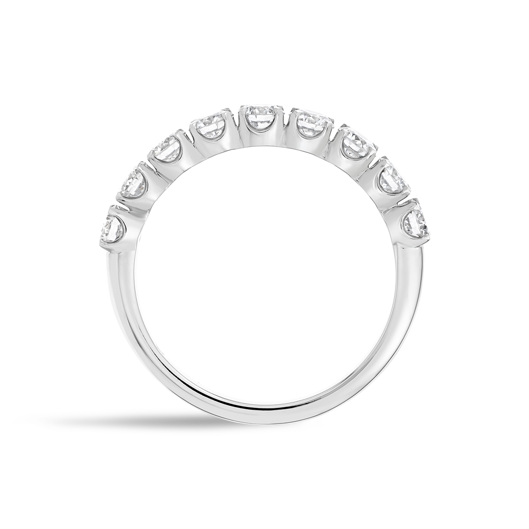 1ct Round Lab Grown Diamond 9-Stone Eternity Ring White Gold