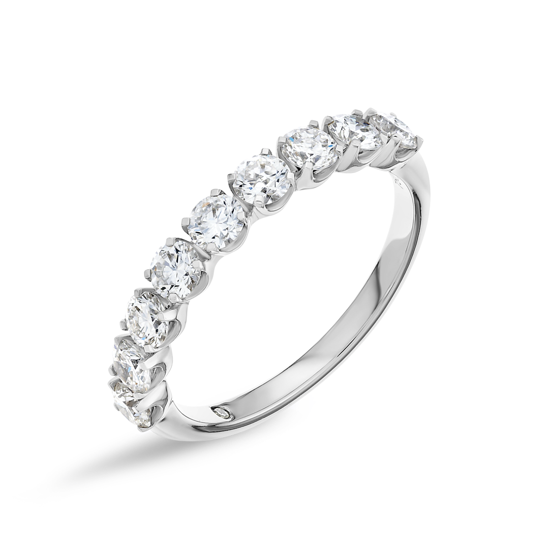 1ct Round Lab Grown Diamond 9-Stone Eternity Ring White Gold