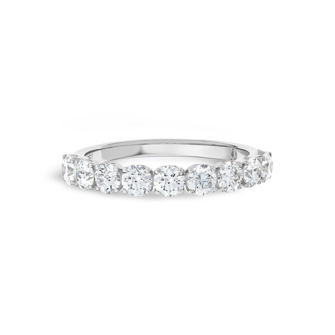 2ct Round Lab Grown Diamond 9-Stone Eternity Ring White Gold
