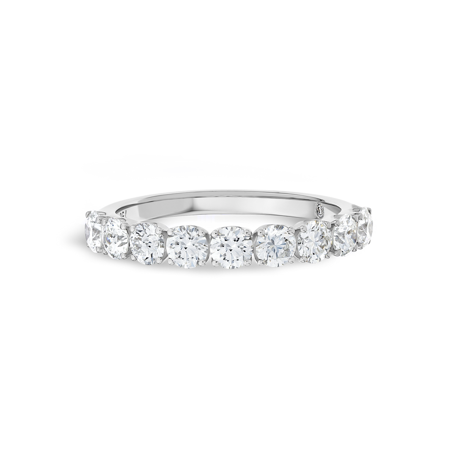 2ct Round Lab Grown Diamond 9-Stone Eternity Ring White Gold