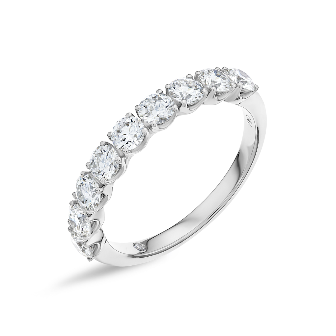 2ct Round Lab Grown Diamond 9-Stone Eternity Ring White Gold