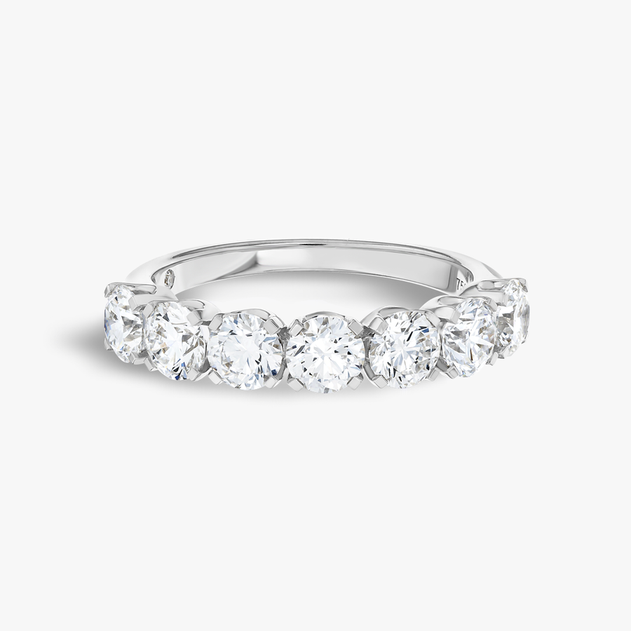 2ct Round Natural Diamond 9-Stone Eternity Ring White Gold