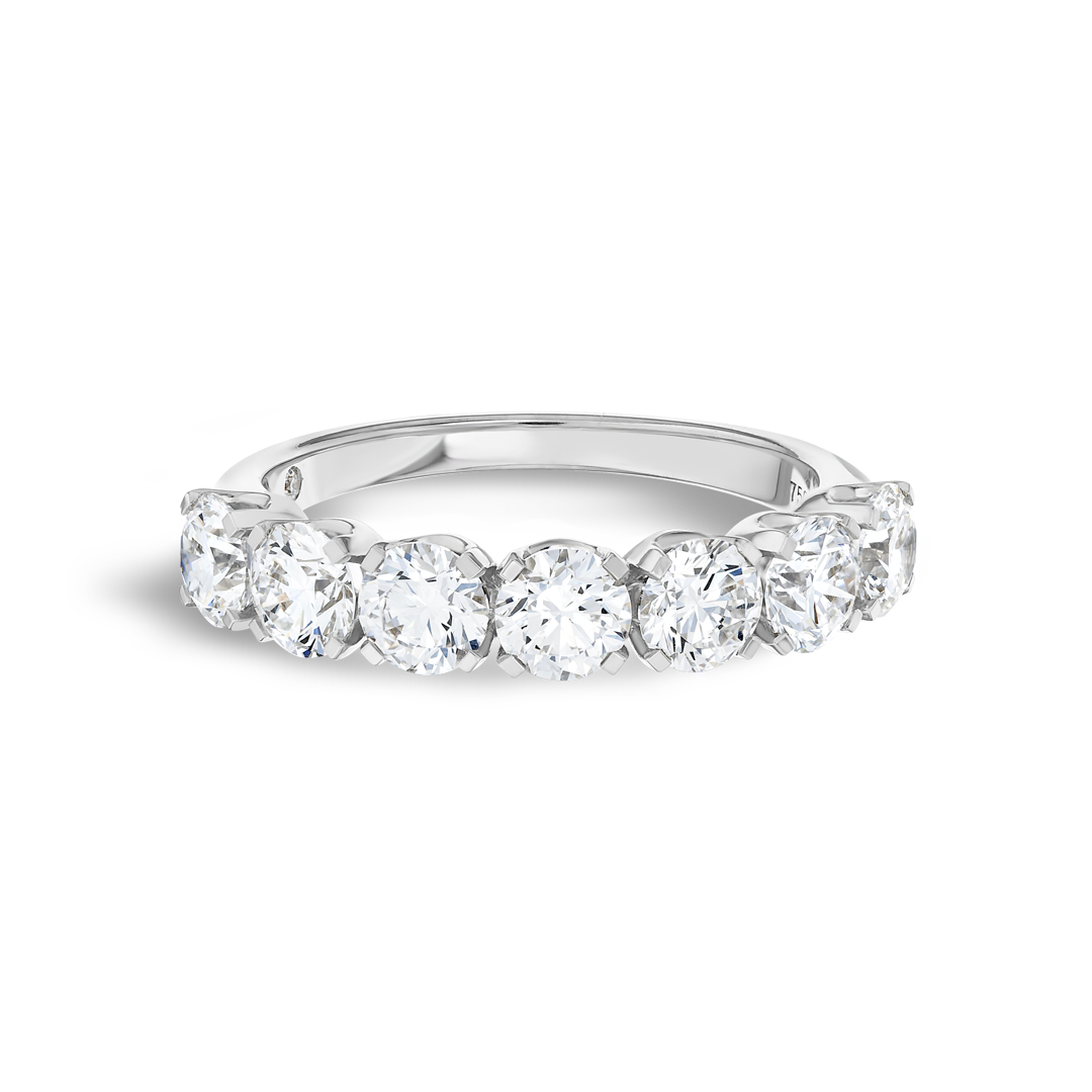2ct Round Lab Grown Diamond 7-Stone Eternity Ring White Gold