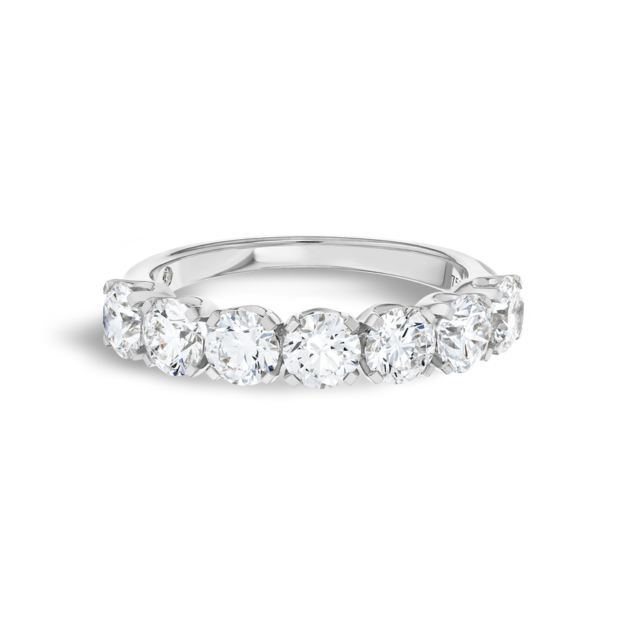2ct Round Lab Grown Diamond 7-Stone Eternity Ring White Gold