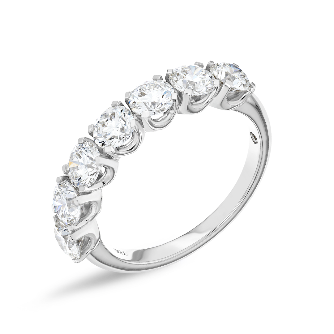 2ct Round Lab Grown Diamond 7-Stone Eternity Ring White Gold