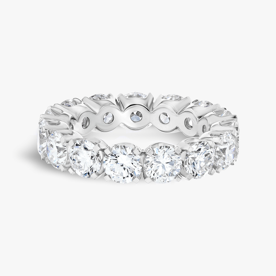 5.5ct Round Natural Diamond Full Eternity Ring White Gold