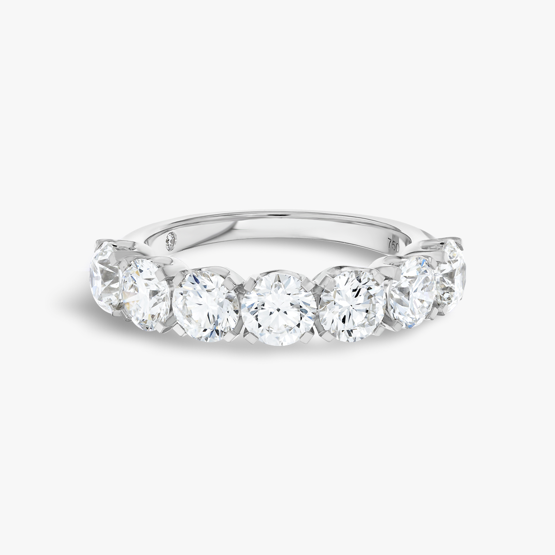 2.5ct Round Lab Grown Diamond 7-Stone Eternity Ring White Gold