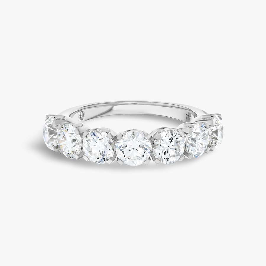 2.5ct Round Natural Diamond 7-Stone Eternity Ring White Gold