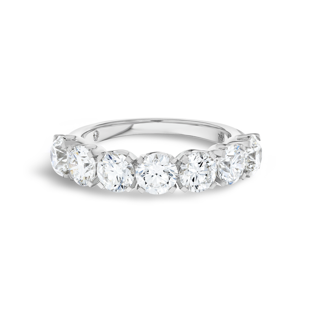 2.5ct Round Lab Grown Diamond 7-Stone Eternity Ring White Gold