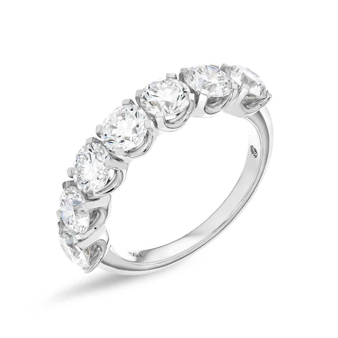 2.5ct Round Lab Grown Diamond 7-Stone Eternity Ring White Gold