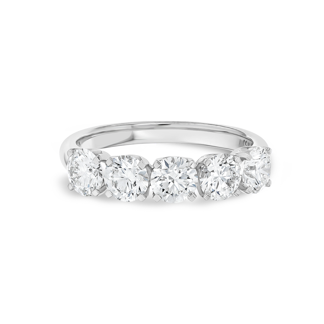 1.5ct Round Lab Grown Diamond 5-Stone Eternity Ring White Gold