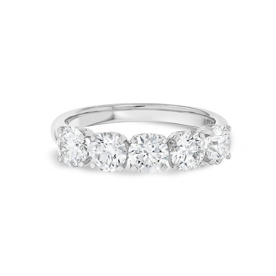 1.5ct Round Lab Grown Diamond 5-Stone Eternity Ring White Gold