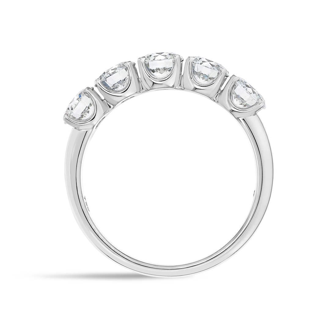 1.5ct Round Lab Grown Diamond 5-Stone Eternity Ring White Gold