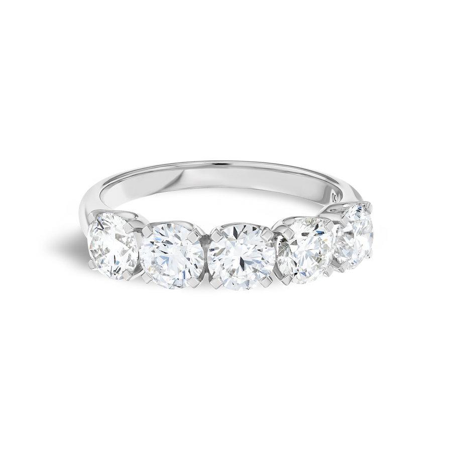 2ct Round Lab Grown Diamond 5-Stone Eternity Ring White Gold