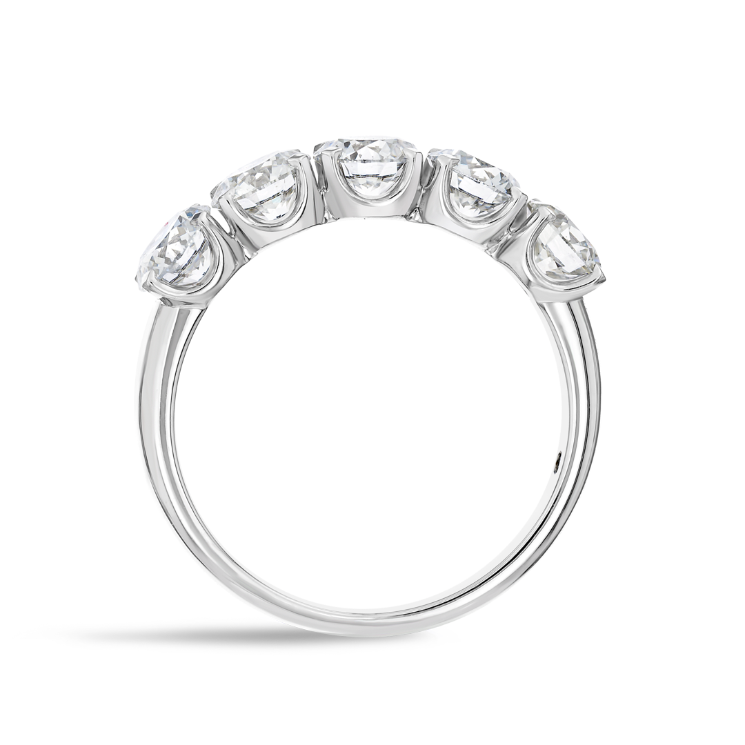 2ct Round Lab Grown Diamond 5-Stone Eternity Ring White Gold
