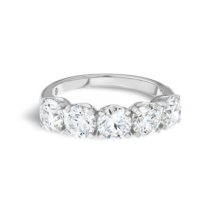 2.5ct Round Lab Grown Diamond 5-Stone Eternity Ring White Gold