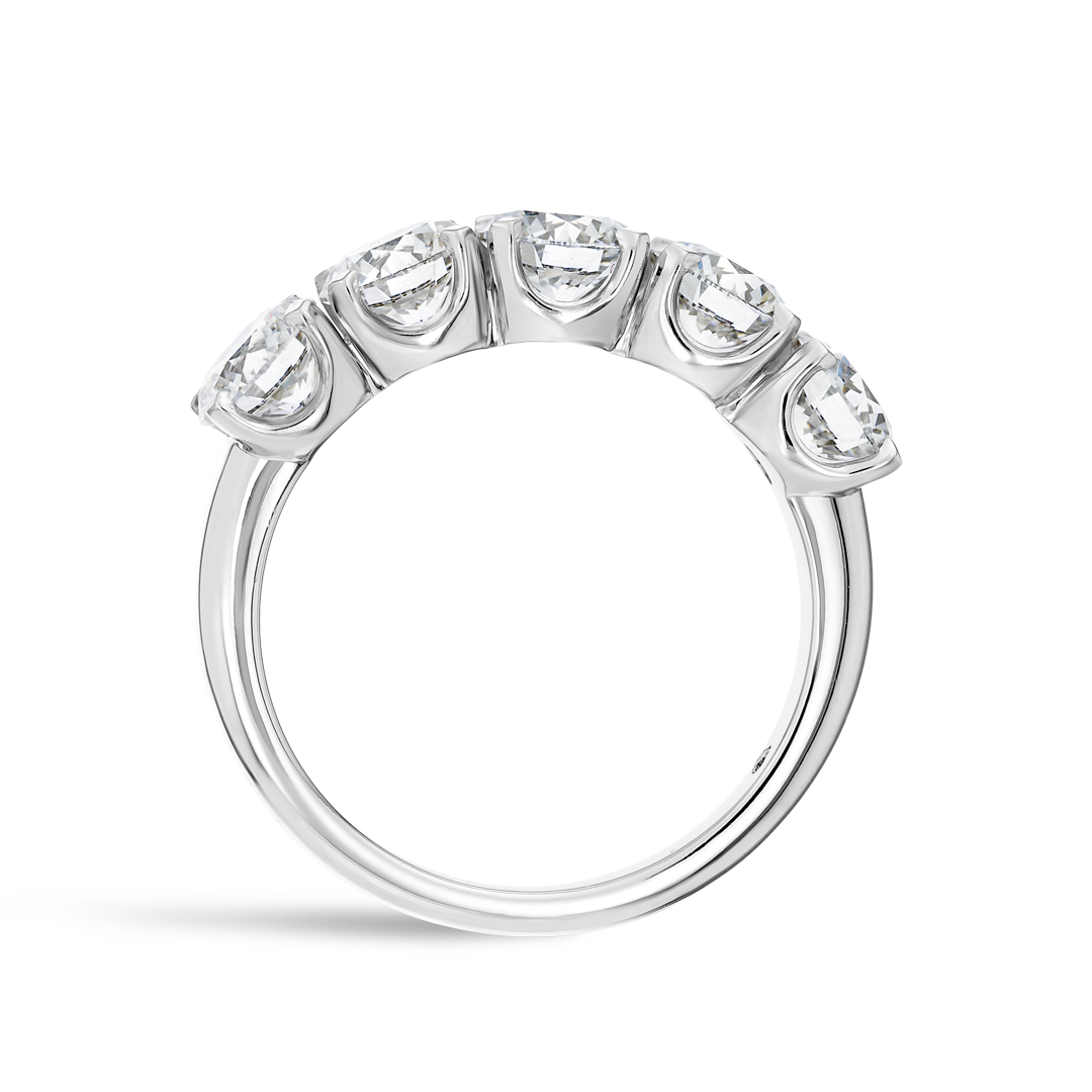2.5ct Round Lab Grown Diamond 5-Stone Eternity Ring White Gold