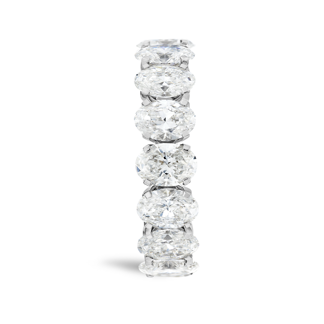 7ct Oval Natural Diamond Full Eternity Ring White Gold