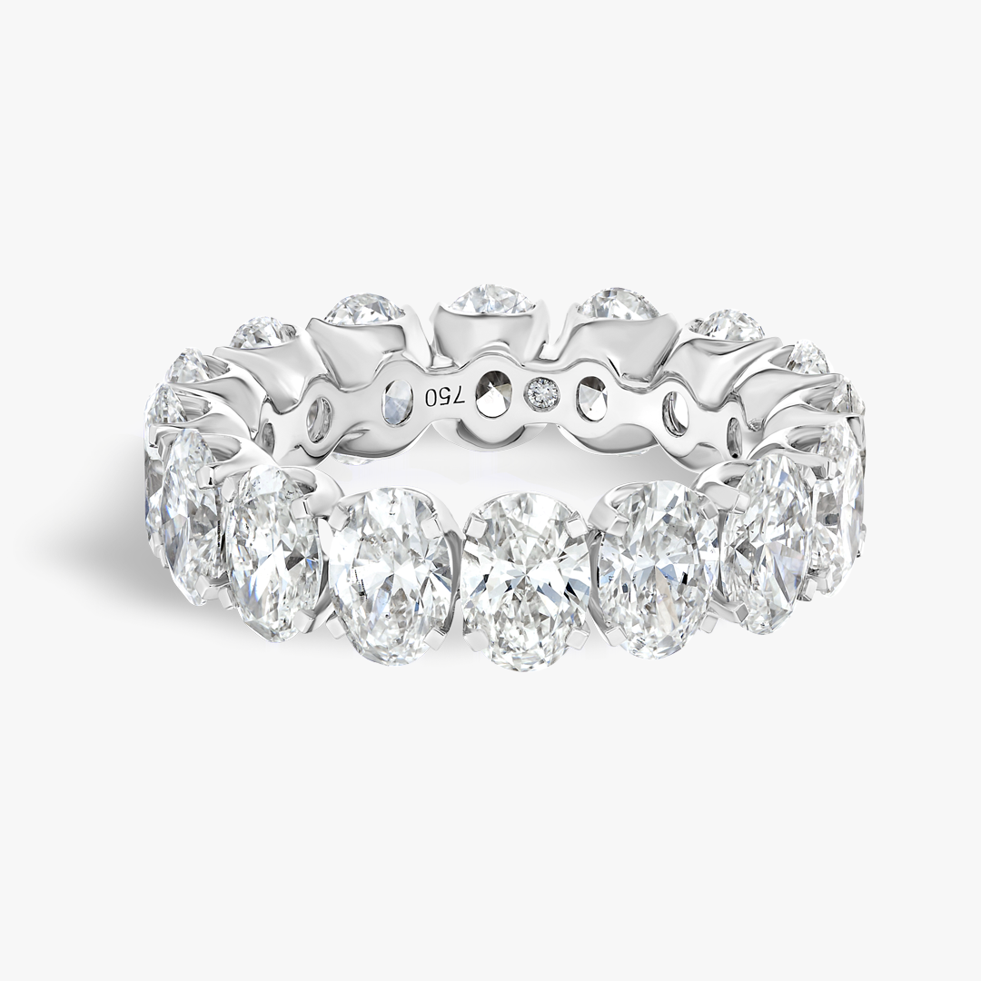 7ct Oval Natural Diamond Full Eternity Ring White Gold