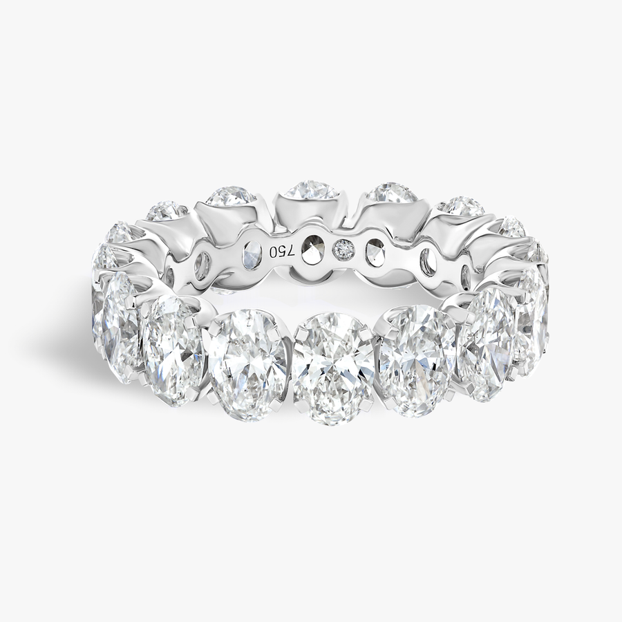 7ct Oval Natural Diamond Full Eternity Ring White Gold