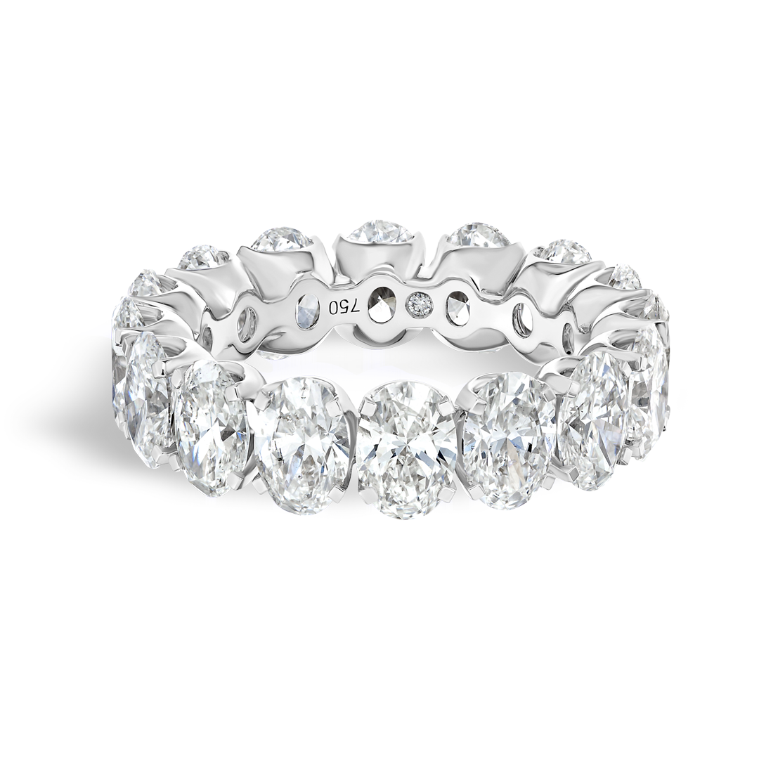 7ct Oval Lab Grown Diamond Full Eternity Ring White Gold