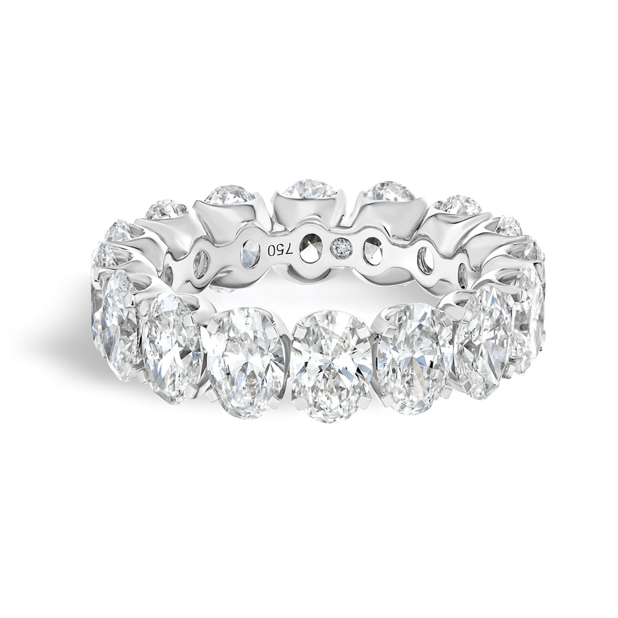 7ct Oval Lab Grown Diamond Full Eternity Ring White Gold