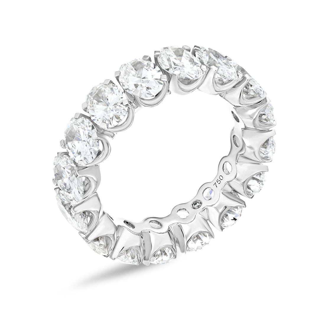 7ct Oval Natural Diamond Full Eternity Ring White Gold