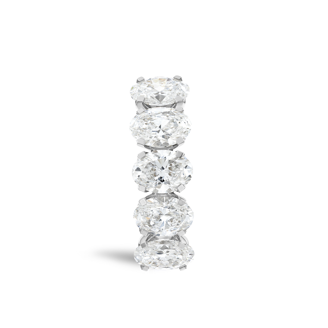2ct Oval Lab Grown Diamond Half Eternity White Gold