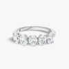 2ct Oval Natural Diamond Half Eternity White Gold