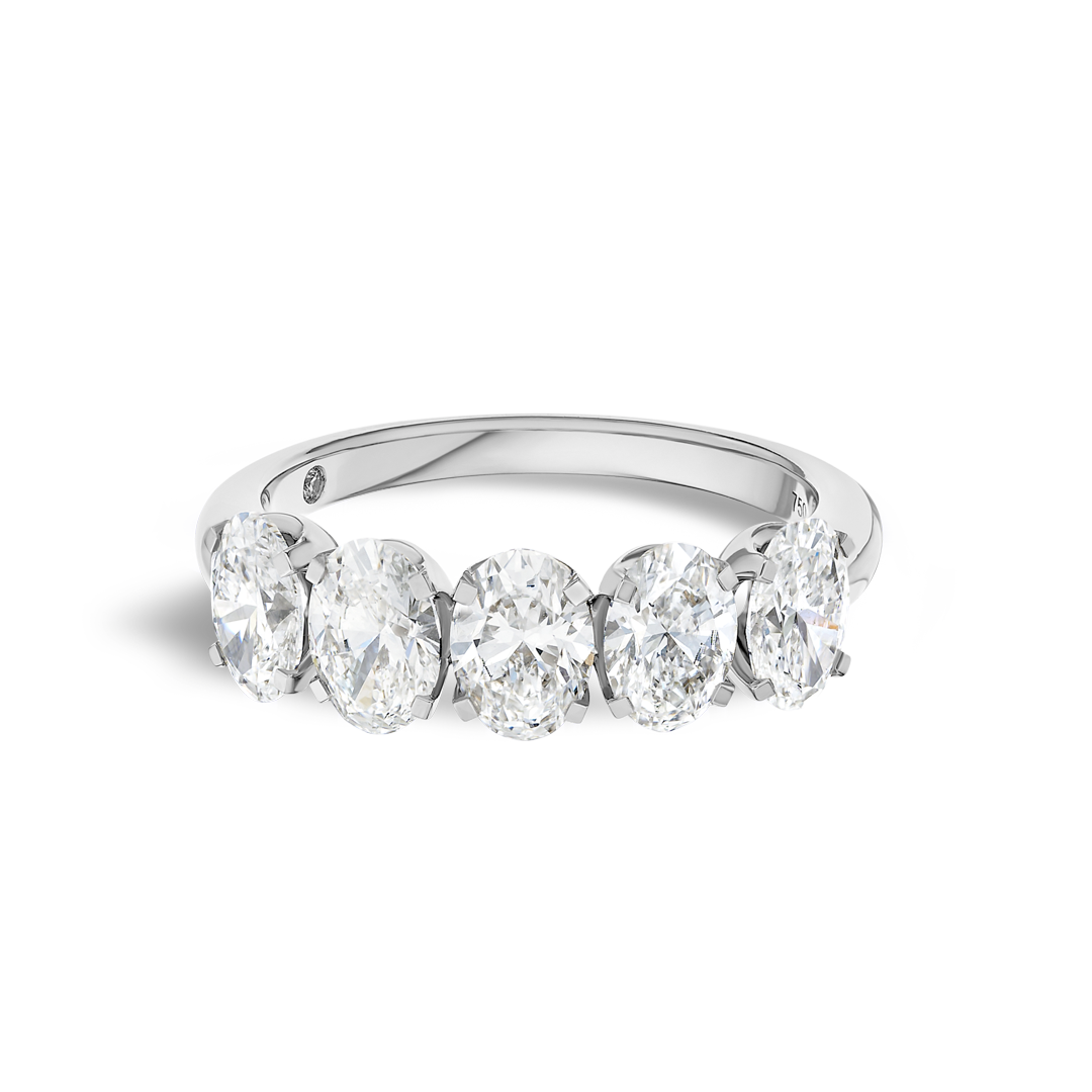 2ct Oval Lab Grown Diamond Half Eternity White Gold