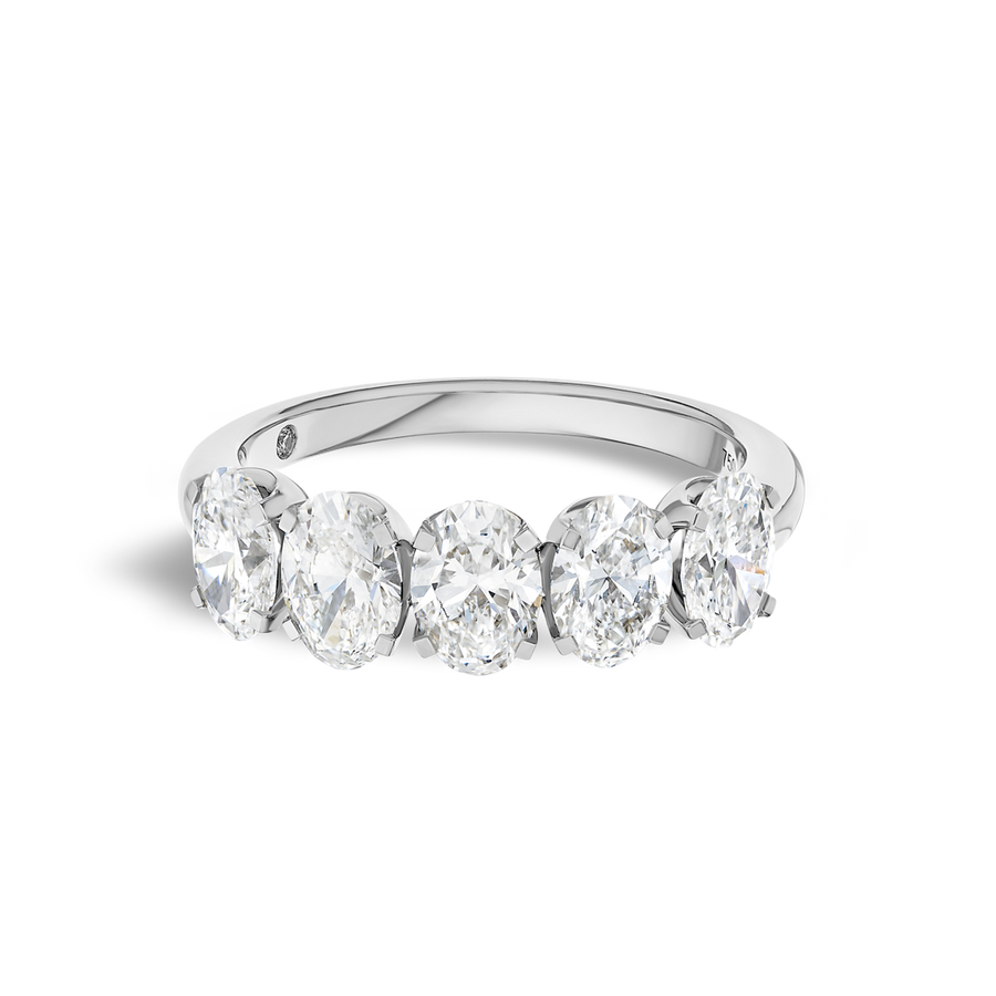 2ct Oval Lab Grown Diamond Half Eternity White Gold