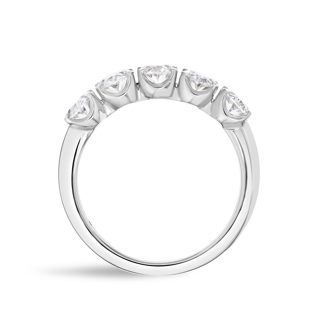 2ct Oval Lab Grown Diamond Half Eternity White Gold