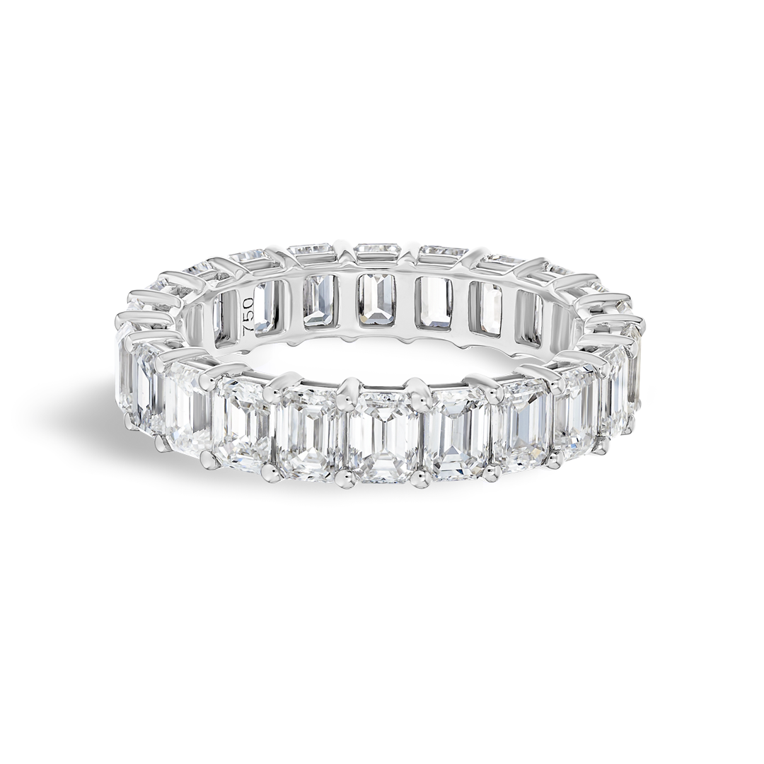 3ct Emerald Lab Grown Diamond Full Eternity White Gold