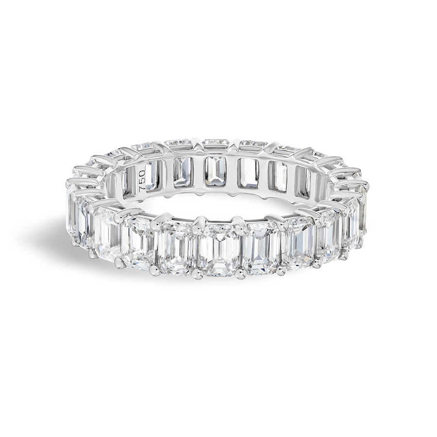 3ct Emerald Lab Grown Diamond Full Eternity White Gold