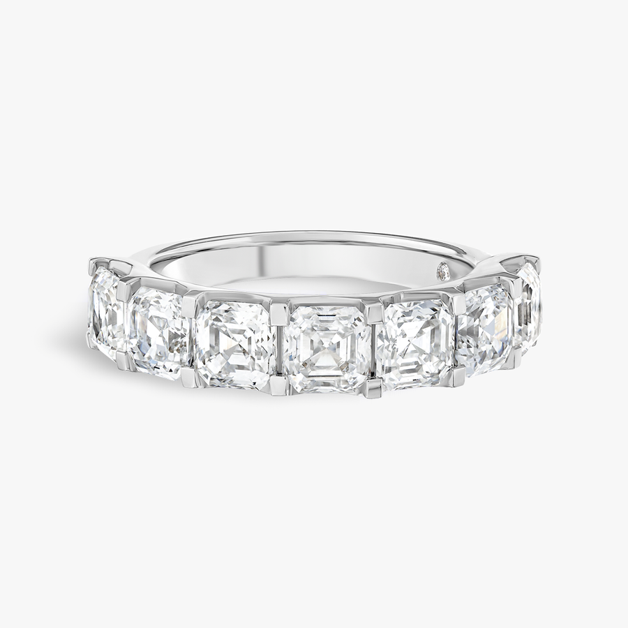 3.5ct Asscher Natural Diamond 7-Stone Eternity White Gold