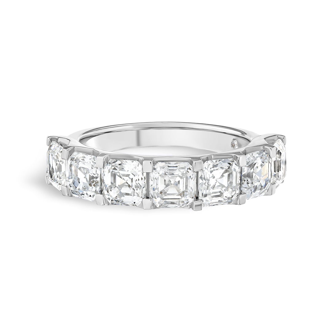 3.5ct Asscher Lab Grown Diamond 7-Stone Eternity White Gold