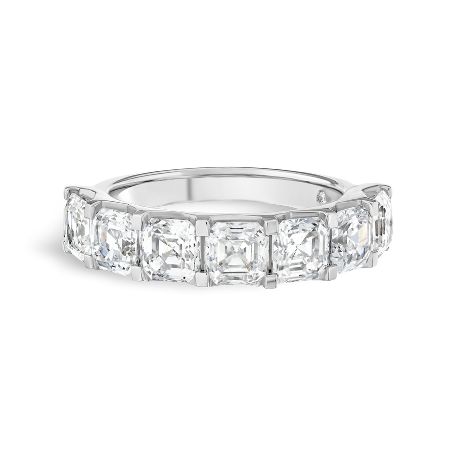 3.5ct Asscher Lab Grown Diamond 7-Stone Eternity White Gold