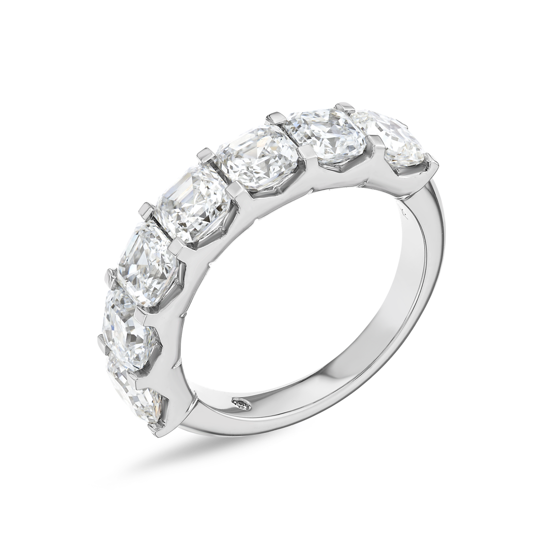 3.5ct Asscher Natural Diamond 7-Stone Eternity White Gold