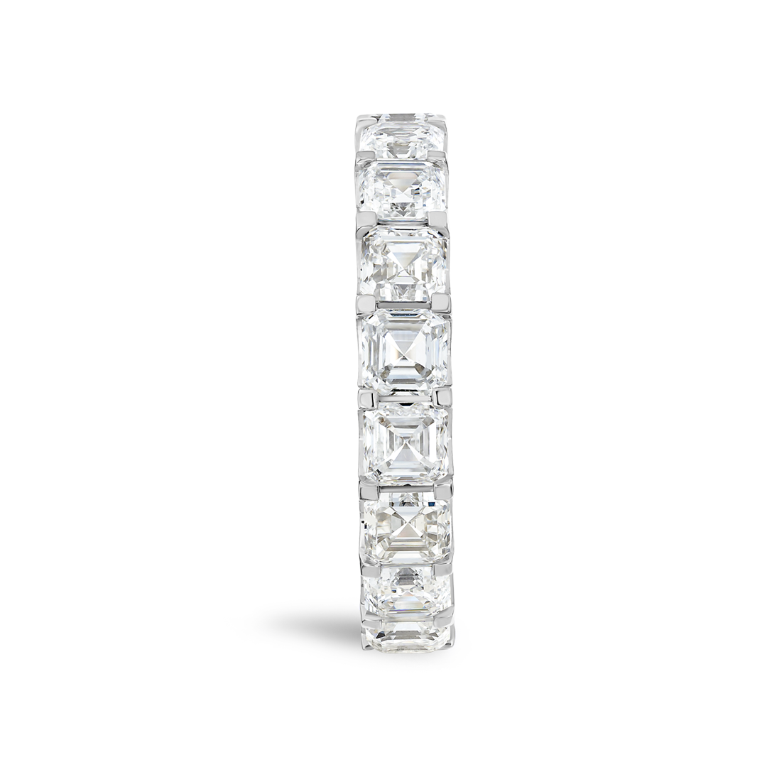 4.5ct Asscher Lab Grown Diamond Full Eternity White Gold