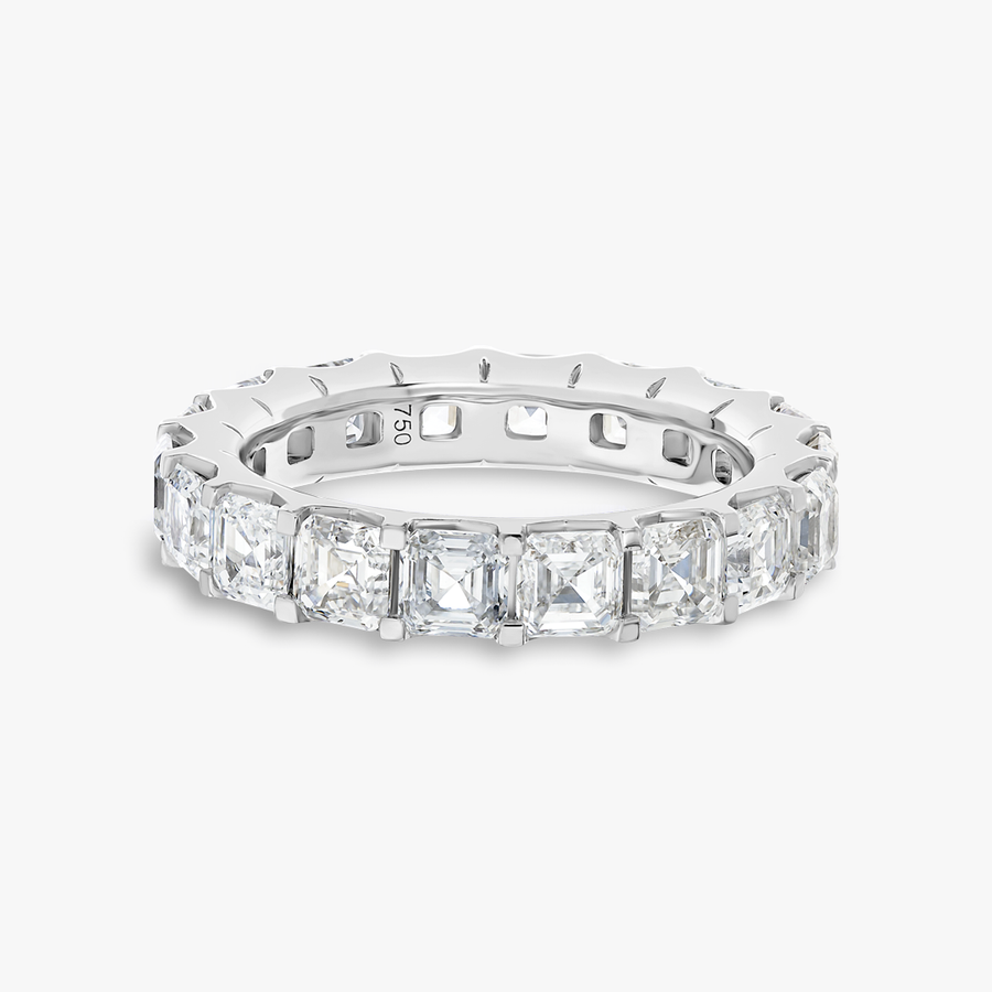 4.5ct Asscher Natural Diamond Full Eternity White Gold
