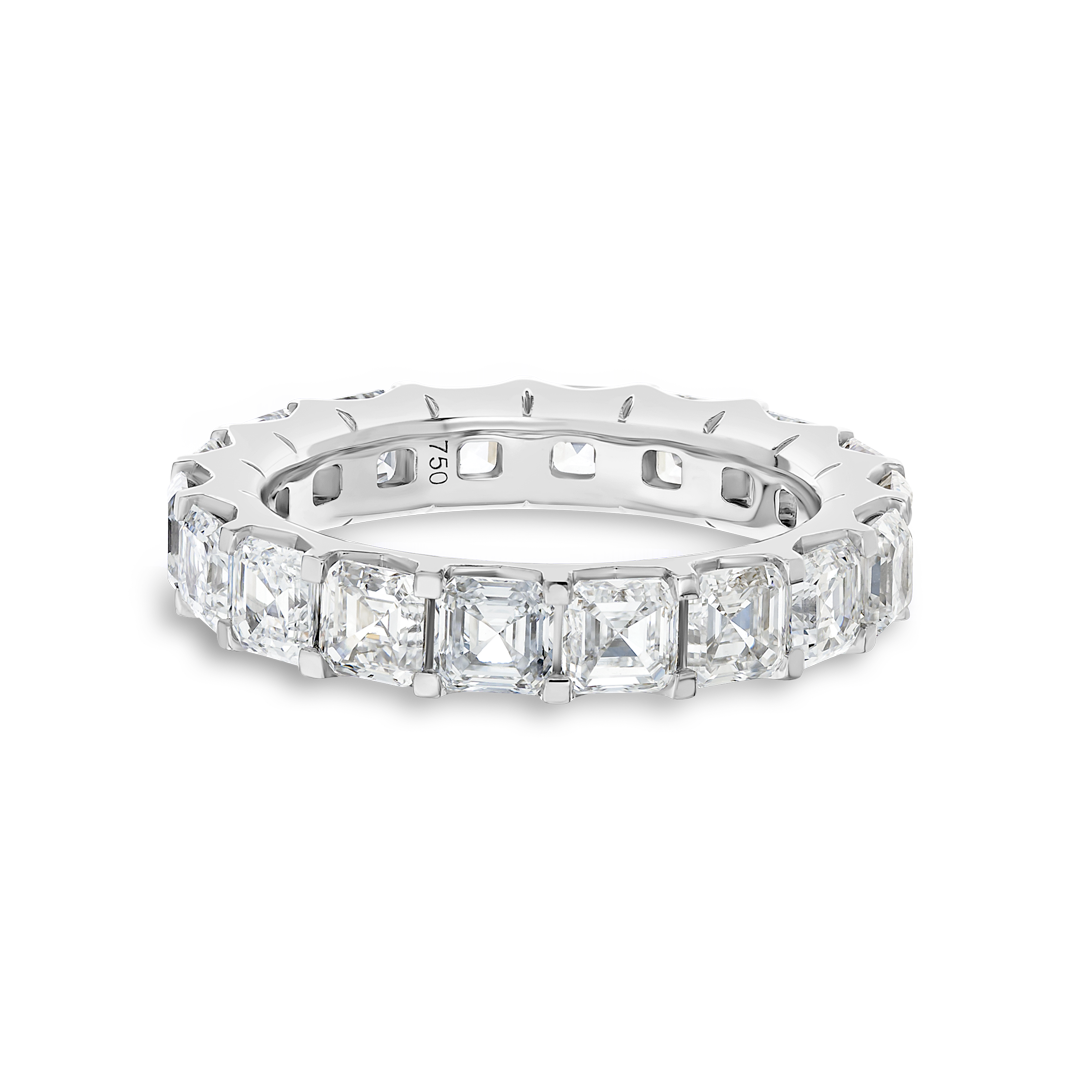 4.5ct Asscher Lab Grown Diamond Full Eternity White Gold