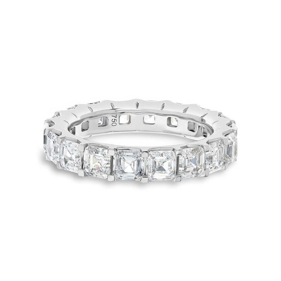 4.5ct Asscher Lab Grown Diamond Full Eternity White Gold