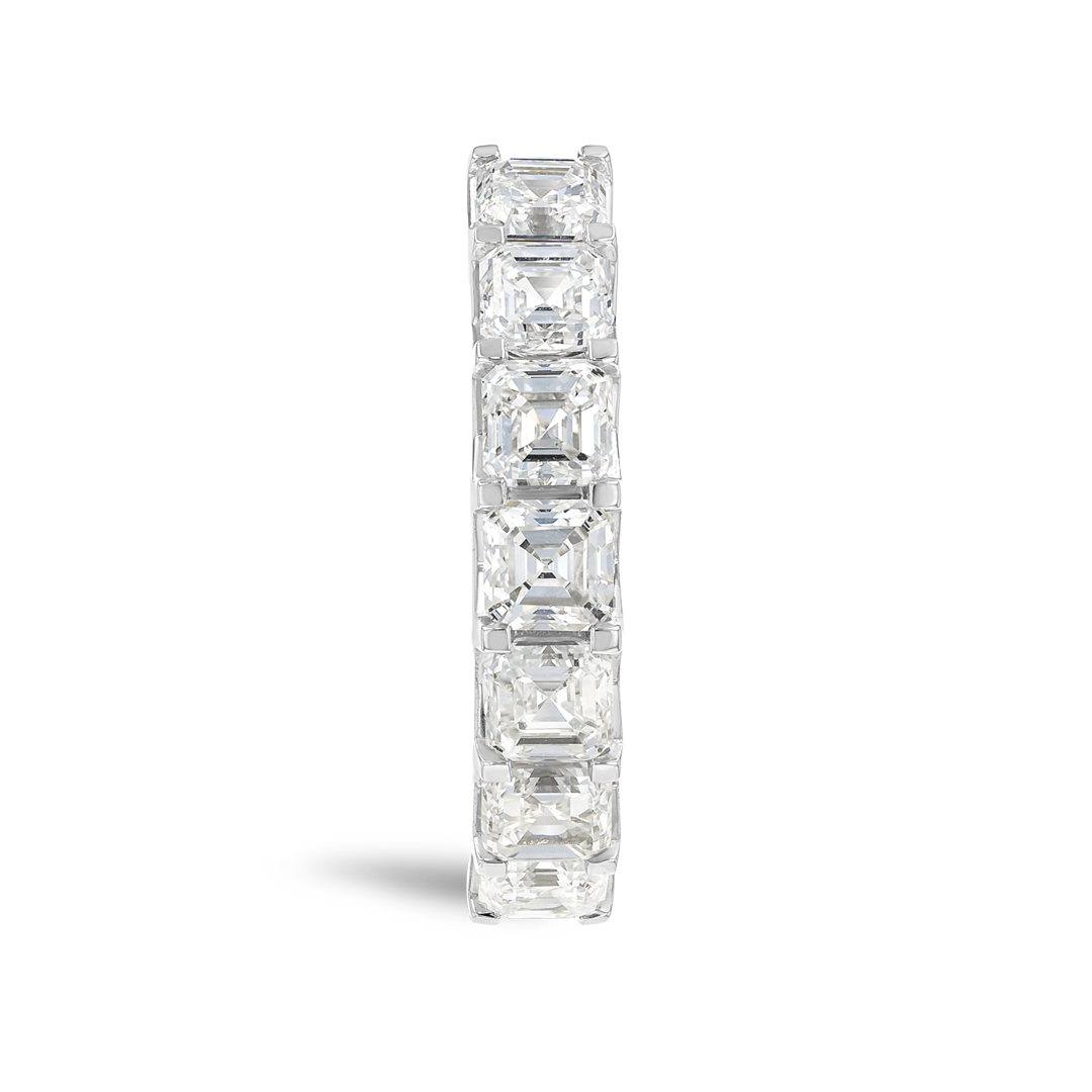 2ct Asscher Lab Grown Diamond Half Eternity White Gold